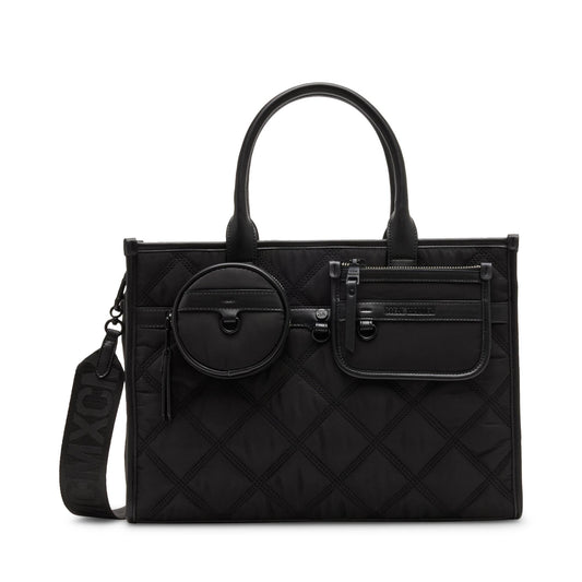 BTYLER LARGE NYLON QUILTED TOTE - BLACK